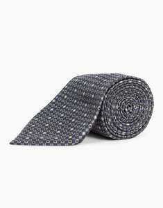 Wedding Guests: Navy & Lilac Square Geo Italian Silk Tie