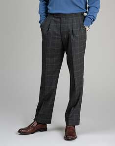 Evans Dark Green Check Flannel Trouser