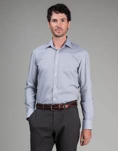 Winter Essentials: London Grey & Navy Textured Shirt