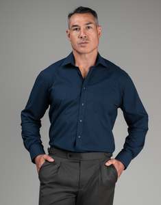 Winter Essentials: Sinatra Navy Micro-Paisley Print Shirt
