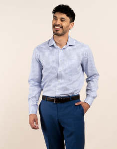 Sinatra Blue Shadow Check Shirt