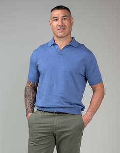 Best Sellers: Amalfi China Blue Knitted Polo