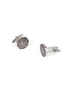 Cufflinks: Navy & Purple Mosaic Design Cufflink