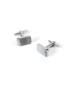 Cufflinks: Rectangle Ripple Textured Cufflink