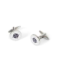 White & Black Mosaic Design Cufflink
