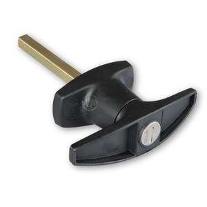 T-Handle: Garage/Garden Shed - Rear Fix 46mm (Black)