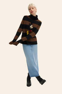 Knitwear: COACH "Mickey Mouse Striped Cashmere" Jumper