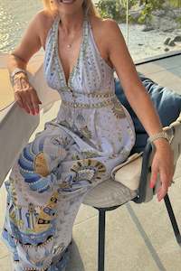 Camilla "Under Scarab Skies Halter Neck" Jumpsuit