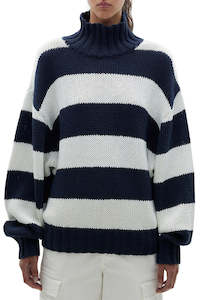 Knitwear: BASSIKE "Wide Stripe Turtleneck" Sweater