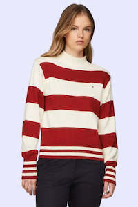 Knitwear: TOMMY HILFIGER "Rugby Mock Neck" Sweater