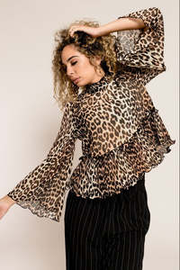 Tops: GANNI "Pleated" Georgette Blouse