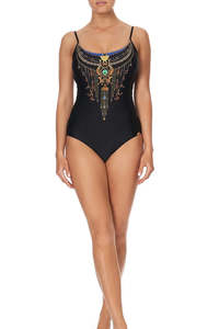 CAMILLA "Solid Black " Round Neck Swimsuit