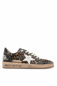 Golden Goose: GOLDEN GOOSE "Ballstar" Leopard Print Lace-up Sneaker