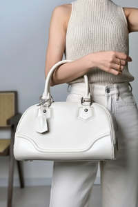 Accessories: LOUIS VUITTON "Clair Epi" Leather Montaigne Bowling Bag