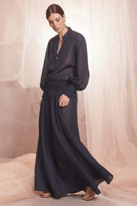 Skirts: LUXE DE VALENTINA "Palma" Shirred Skirt