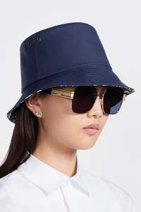 Accessories: DIOR "Reversible Teddy D" Brim Bucket Hat