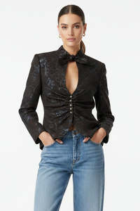 Coats Jackets: MOLYNEUX -PAX "Jacquard Gathered keyhole" Jacket