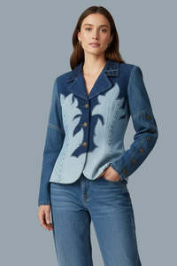 Coats Jackets: MOLYNEUX -PAX "Applique Vintage Denim" Jacket