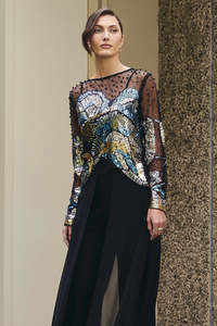 Tops: FRANK LYMAN "Art Deco" Sequin Top