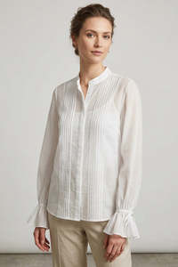 Tops: SUPERETTE "Pintuck" Long-sleeve Shirt