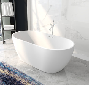 Bath: Nora Ovale Free Standing Bath with Overflow 1700mm (RN1006B-1700)