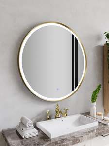 Nora Round LED Frosted Mirror Brushed Brass Φ800*D43mm (JM-RD-AF800BB) Demister&hellip;