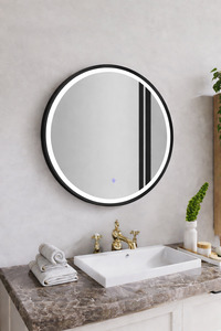 Nora Round LED Frosted Mirror Matt Black Φ600*D43mm (JM-RD-AF600MB) Demister an&hellip;