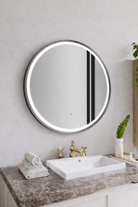 Nora Round LED Frosted Mirror Gun Metal Φ600*D43mm (JM-RD-AF600GM) Demister and&hellip;
