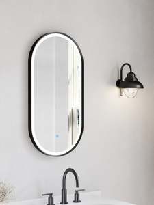 Nora Oval LED Frosted Mirror Matt Black W450*H900*D43mm (JM-OVAL-AF4590MB)  Demi&hellip;