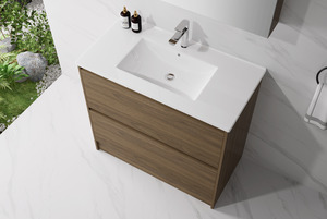Nora Verona Floor Standing Vanity Walnut W740*D455*H820 (RBV-5009MCWN750) CABINET ONLY