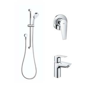 Grohe Bauedge Basin Mixer Shower Mixer and Tempesta Cosmo Slide Shower 3PACK Chrome