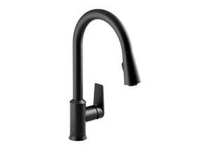 Sink Mixers: Kohler Taut Pull Out Spray Kitchen Mixer Matte Black (21367T-4E-BL)