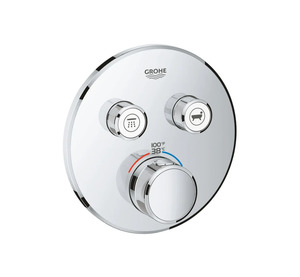 Grohe: Grohe Smart Control Thermostatic Mixer, 2 Function Round Chrome (29137000)