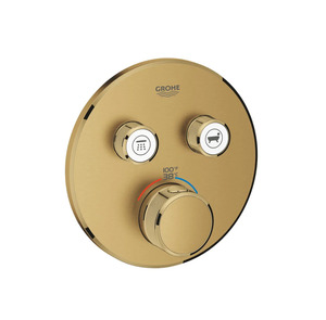 Grohe Smart Control Thermostatic Mixer, 2 Function Round Brushed Cool Sunrise (29137GN0)