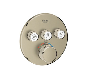 Grohe Smart Control Thermostatic Mixer, 3 Function Round Brushed Nickel (29138EN0)