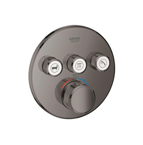 Grohe Smart Control Thermostatic Mixer, 3 Function Round Hard Graphite (29138A00)
