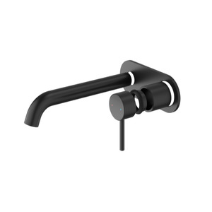 Tapware: Methven Minimalist MK2 Wall Mounted Mixer with Spout Trim Kit Lead Free - Black (MNWBBK-TKF)