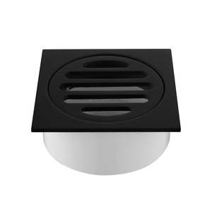 Nora Verona Floor Drain 80mm Matt Black (700402CBK)
