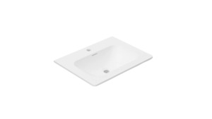 Nora Bianca Solid Surface Vanity Top with Overflow, W600*D460*H135mm, Round Corn&hellip;