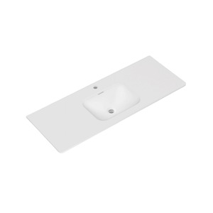 Nora Bianca Solid Surface Vanity Top with Overflow, W1200*D460*H135mm, Round Cor&hellip;