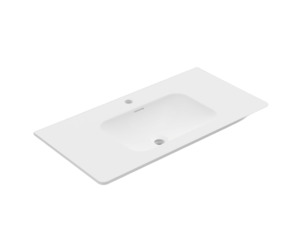 Nora Bianca Solid Surface Vanity Top with Overflow, W900*D460*H135mm, Round Corn&hellip;
