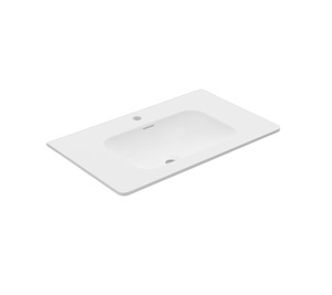 Nora Bianca Solid Surface Vanity Top with Overflow, W750*D460*H135mm, Round Corn&hellip;