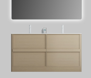 Nora Rimini Floor Standing Vanity, Log Walnut, W1490*D455*H837 (RBV-1689MCLWN150&hellip;