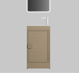 Nora Rimini Floor Standing Vanity, Log Walnut, W454*D253*H820 (RBV-1689MCLWN450)&hellip;