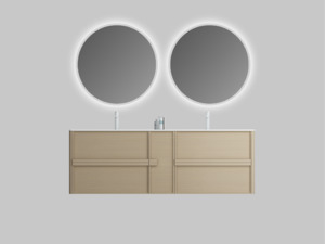 Nora Rimini Wall-Hung Vanity, Log Walnut, W1790*D455*H520mm (RBV-1688MCLWN1800D)&hellip;