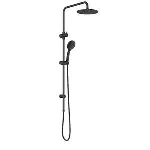 Showering Tapware: Caroma Basis Round Rail Shower with Overhead - Black (BAS033B3A)