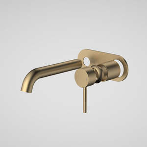 Tapware: Caroma Liano II 175mm Wall Basin / Bath Trim Kit - Rounded Cover Plate - Brushed Brass - Lead Free (96349BB6AF)