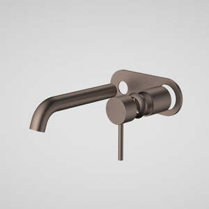 Caroma Liano II 175mm Wall Basin / Bath Trim Kit - Rounded Cover Plate - Brushed&hellip;