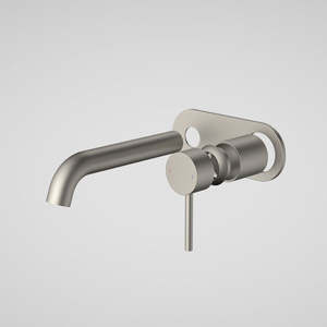 Caroma Liano II 175mm Wall Basin / Bath Trim Kit - Rounded Cover Plate - Brushed&hellip;
