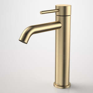 Tapware: Caroma Liano II Mid Tower Basin Mixer - Brushed Brass - Lead Free (96342BB6AF)